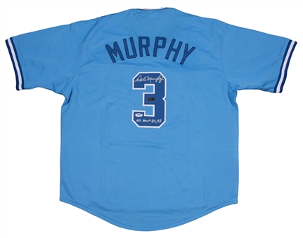 Dale Murphy Autographed Custom Blue Atlanta Braves Jersey With "NL MVP 82, 83" Inscription (PSA/DNA & Radtke COA)